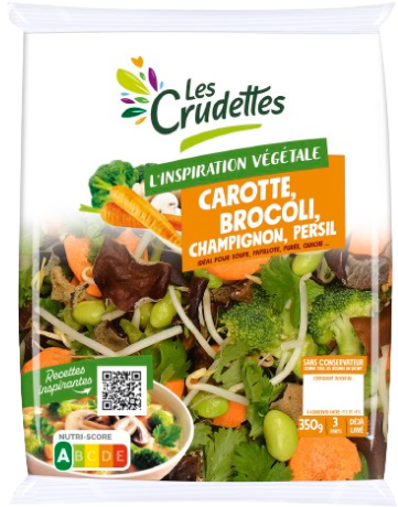Crumble carotte, brocolis, champignon, persil